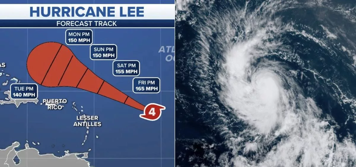 Category 5 Hurricane Lee Rapidly Approaches Eastern U.S