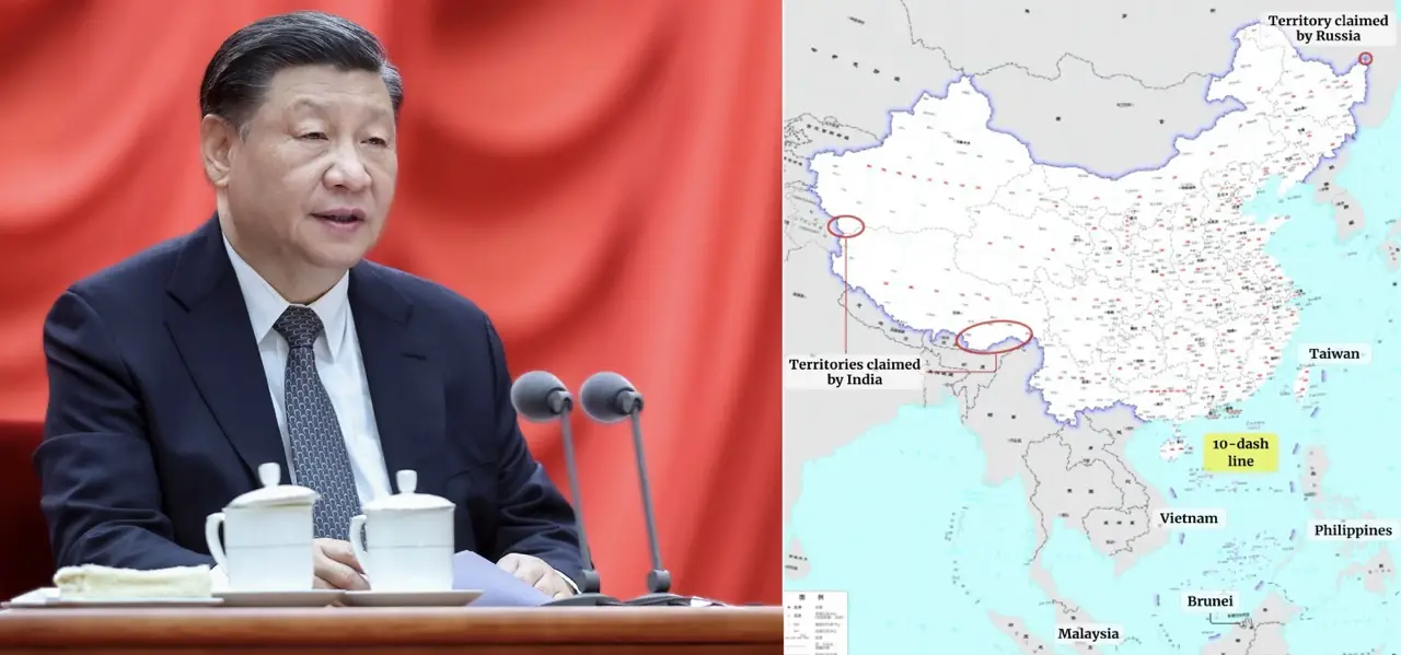 China's Revised National Map Sparks Disputes with Neighbors Large