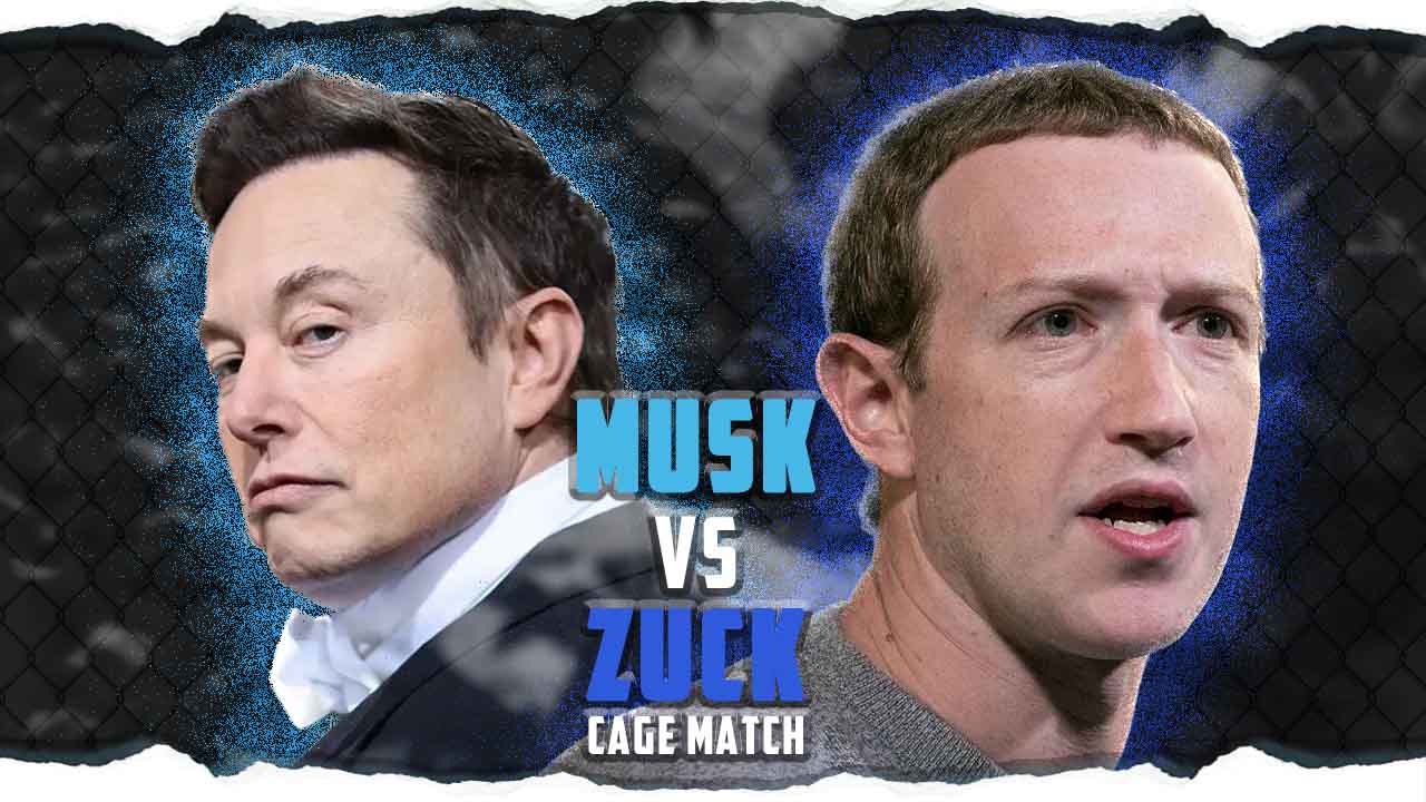 elon musk and mark zuckerberg cage fight THUMBNAIL