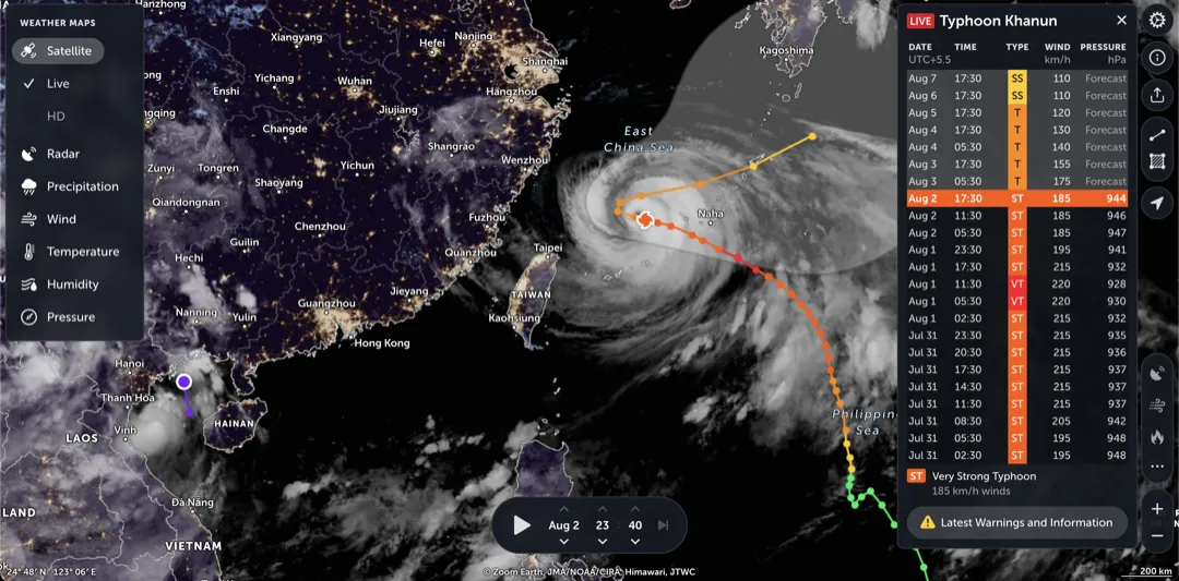 Typhoon Khanun Tracker_1080p