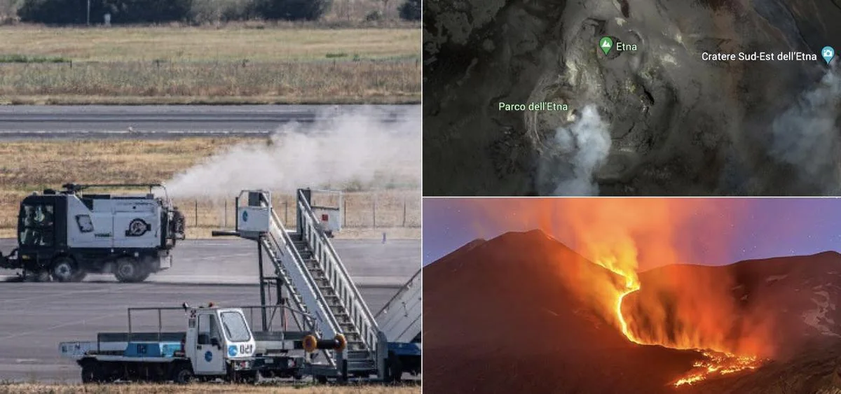 Mount Etna Eruption Impact Sicily Airport Flights Delays