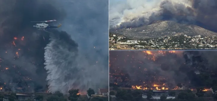 ‎Greek Wildfires Continue to Rage, Thousands Forced to Evacuate Seaside Resorts_720p